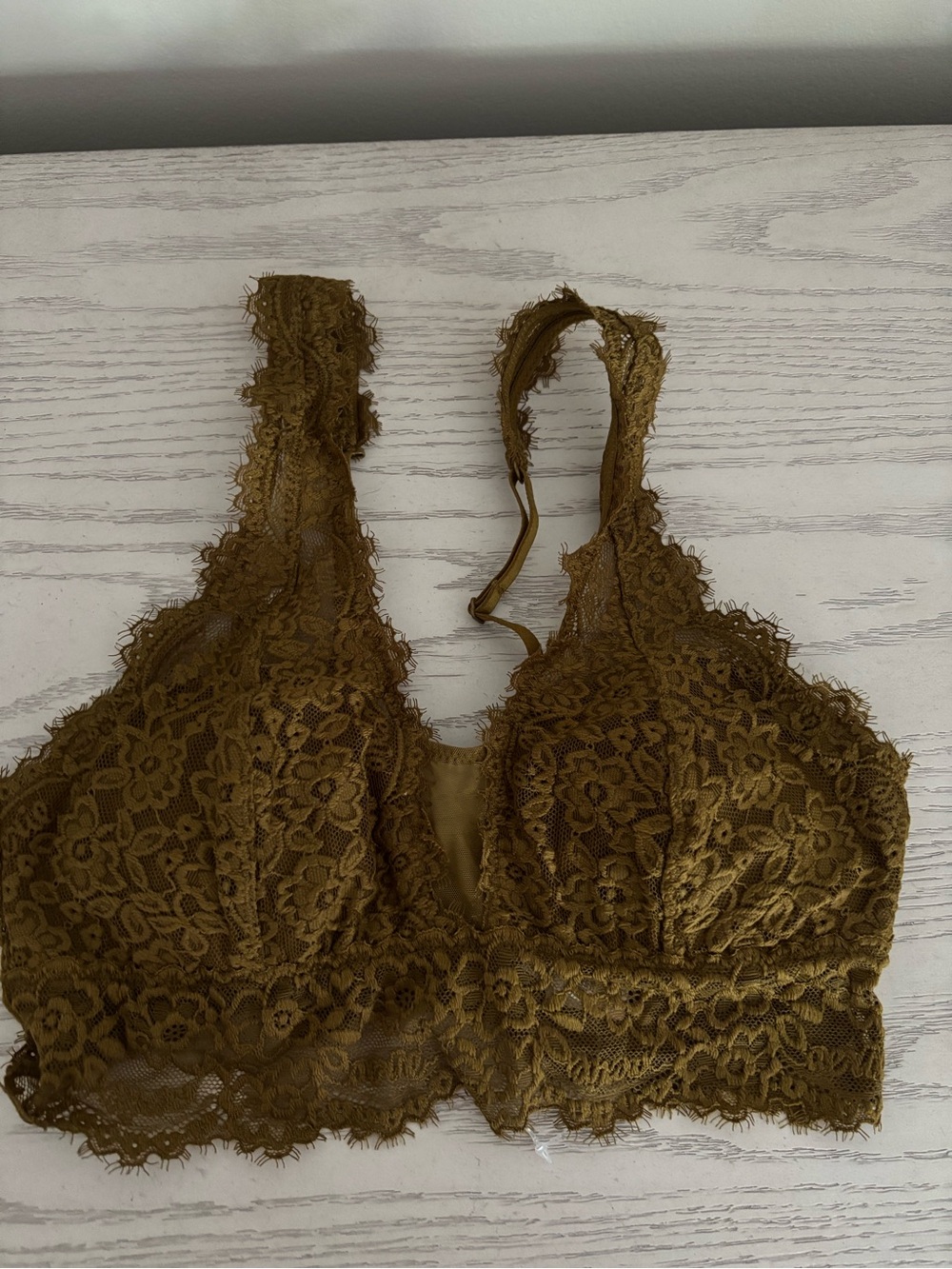 aerie Olive Lace Bralette - Delicate Floral Design